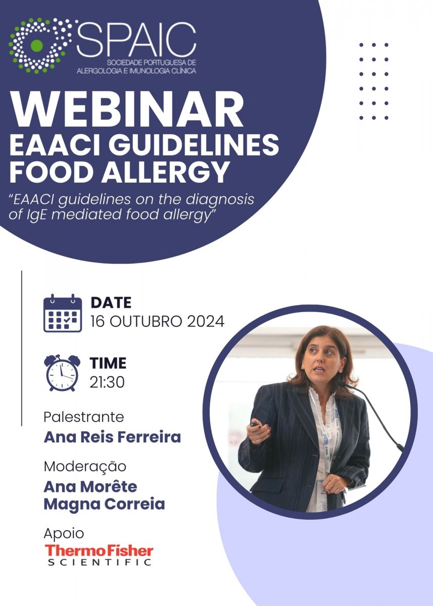 Webinar SPAIC “EAACI guidelines on the diagnosis of IgE mediated food allergy”   